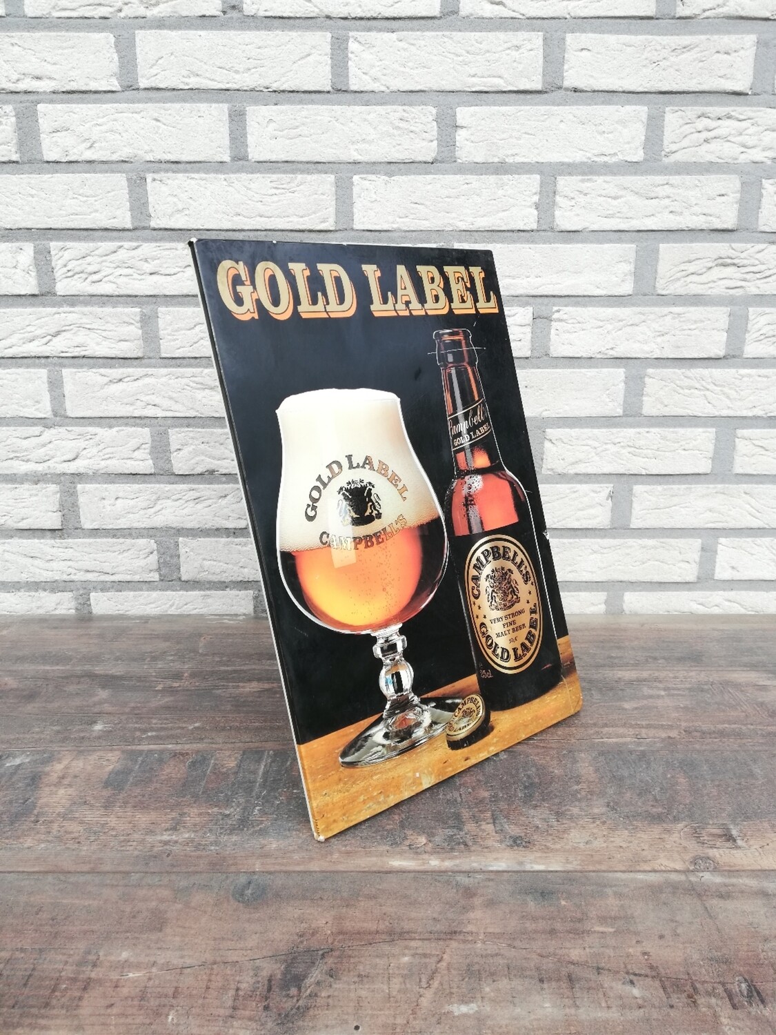 Reclamebord Gold label 1982