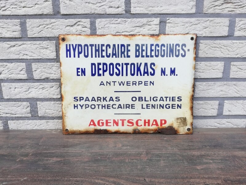 Emaille bord beleggings -en depositokas Antwerpen