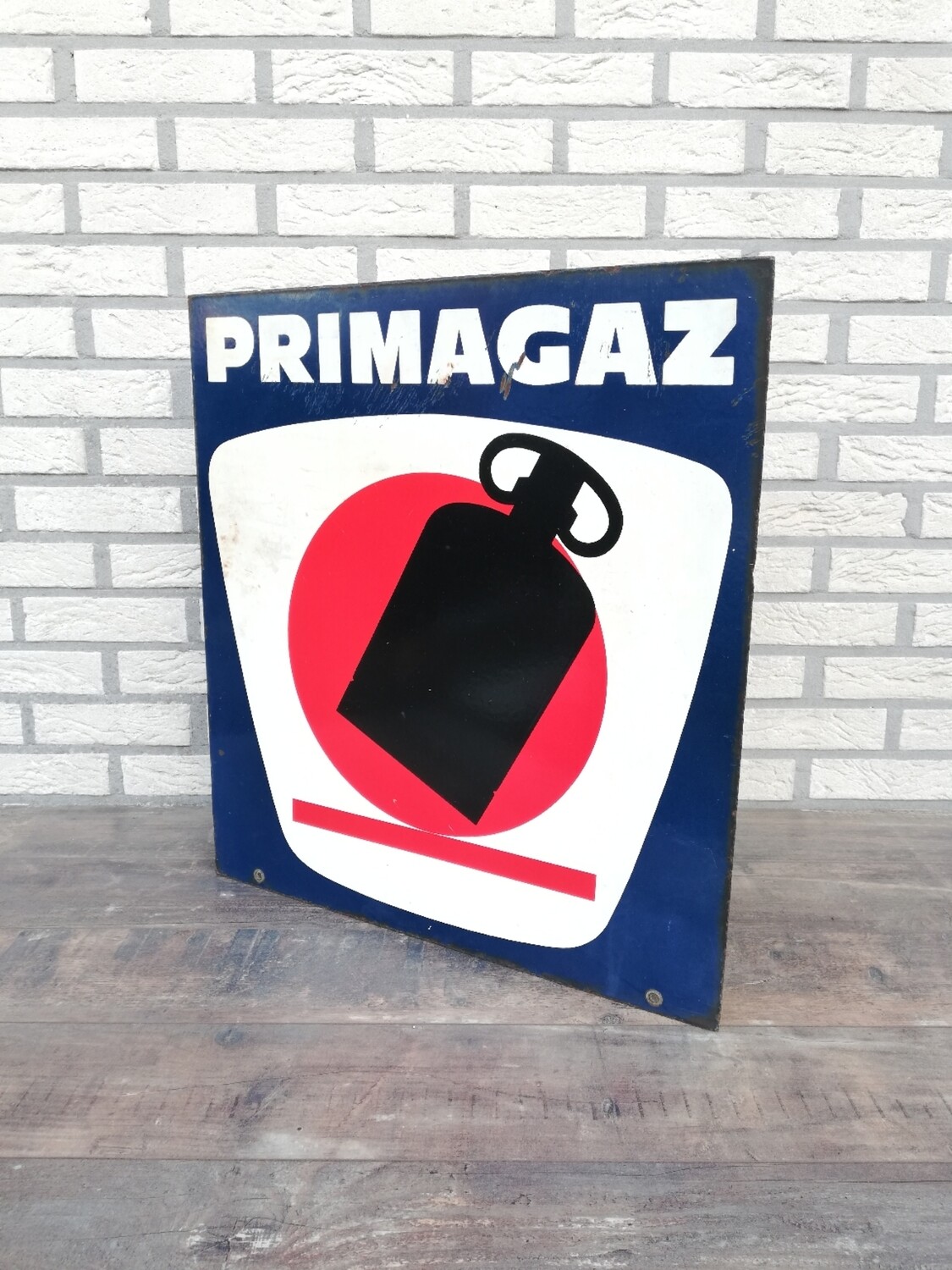 Dubbelzijdig emaille bord Primagaz