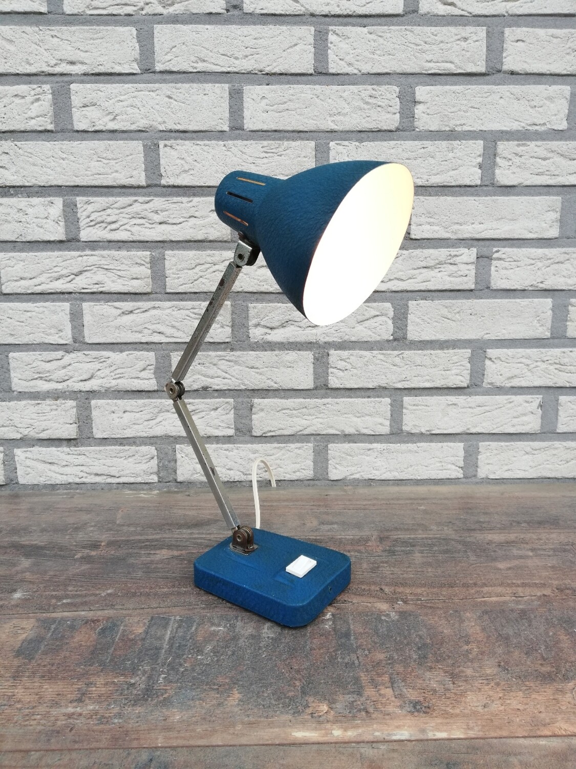 Scharnier bureaulamp blauw