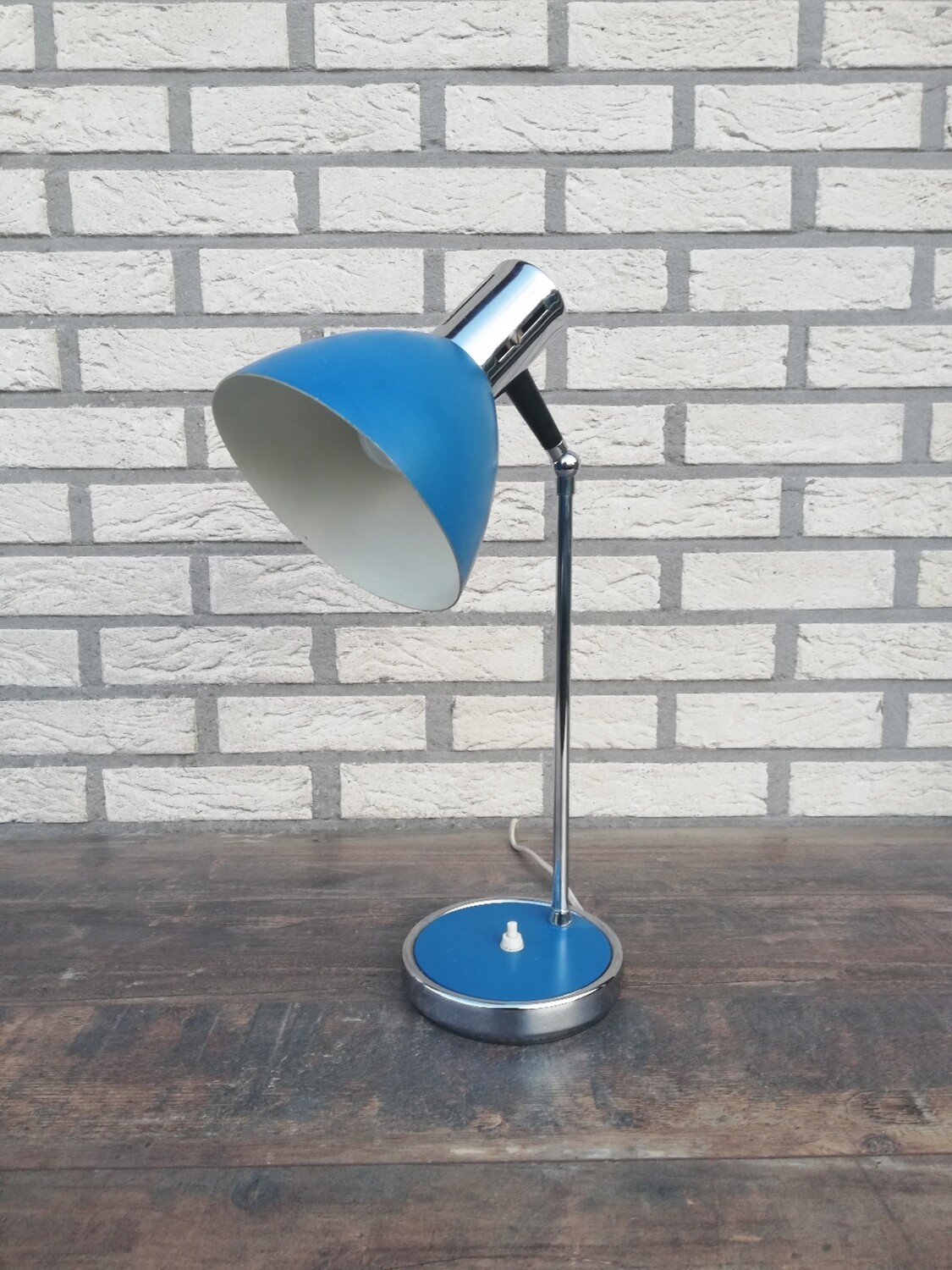 Vintage bureaulamp blauw