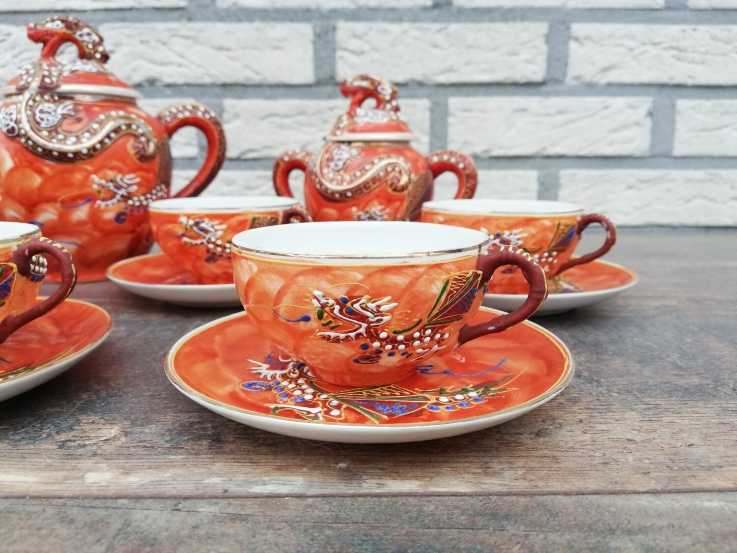 Vintage servies 4pers.