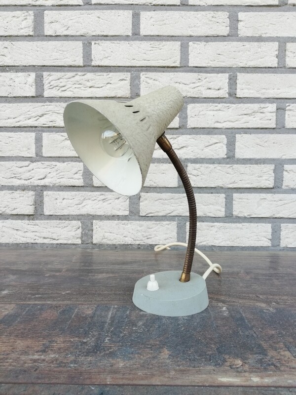 Vintage bureaulampje grijs