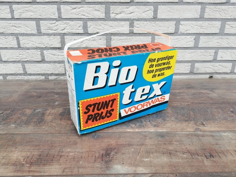 Grote vintage doos Bio tex waspoeder