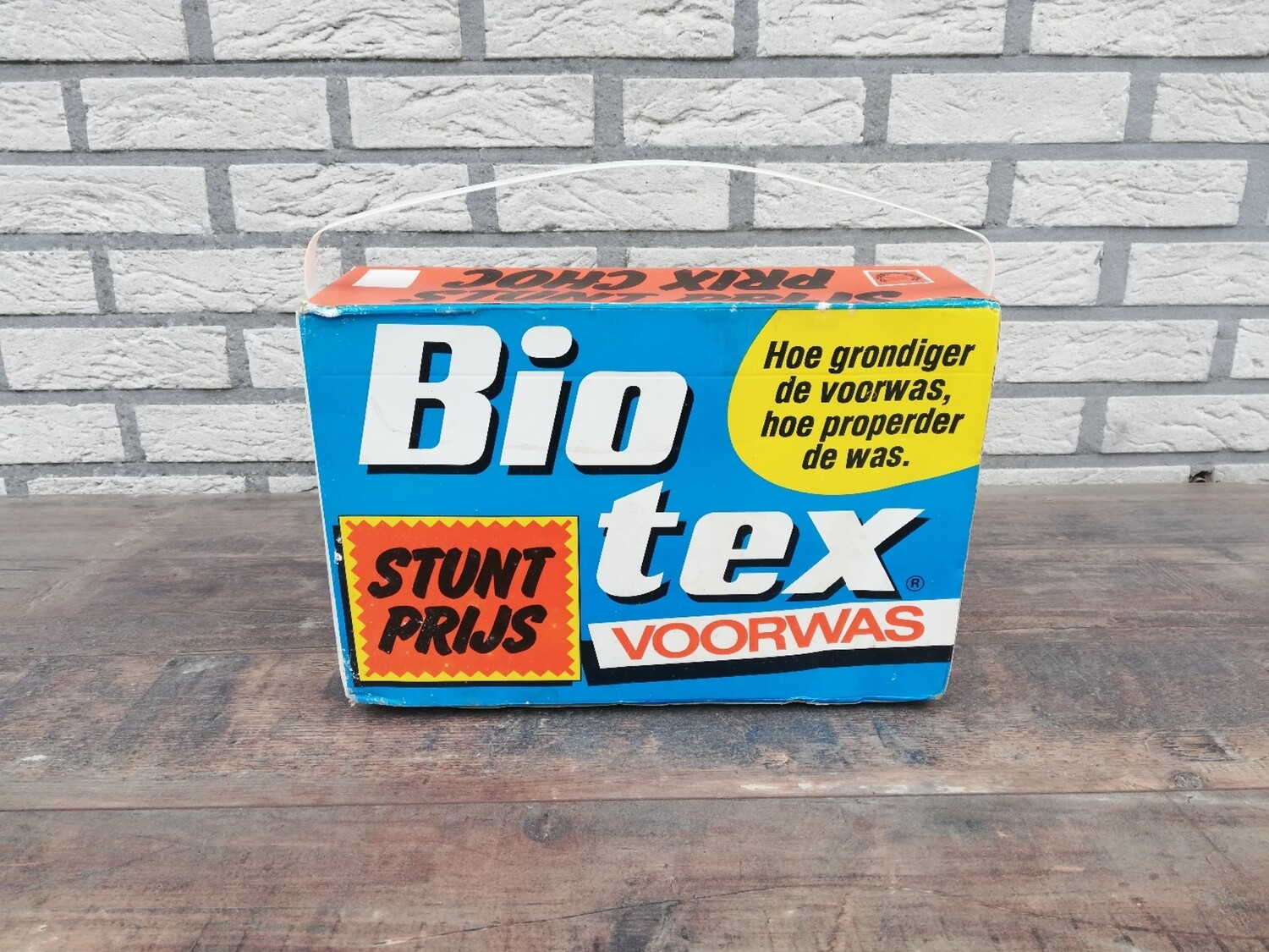 Grote vintage doos Bio tex waspoeder