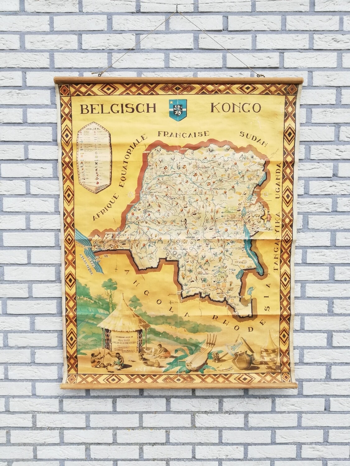Schoolkaart - Belgisch Congo