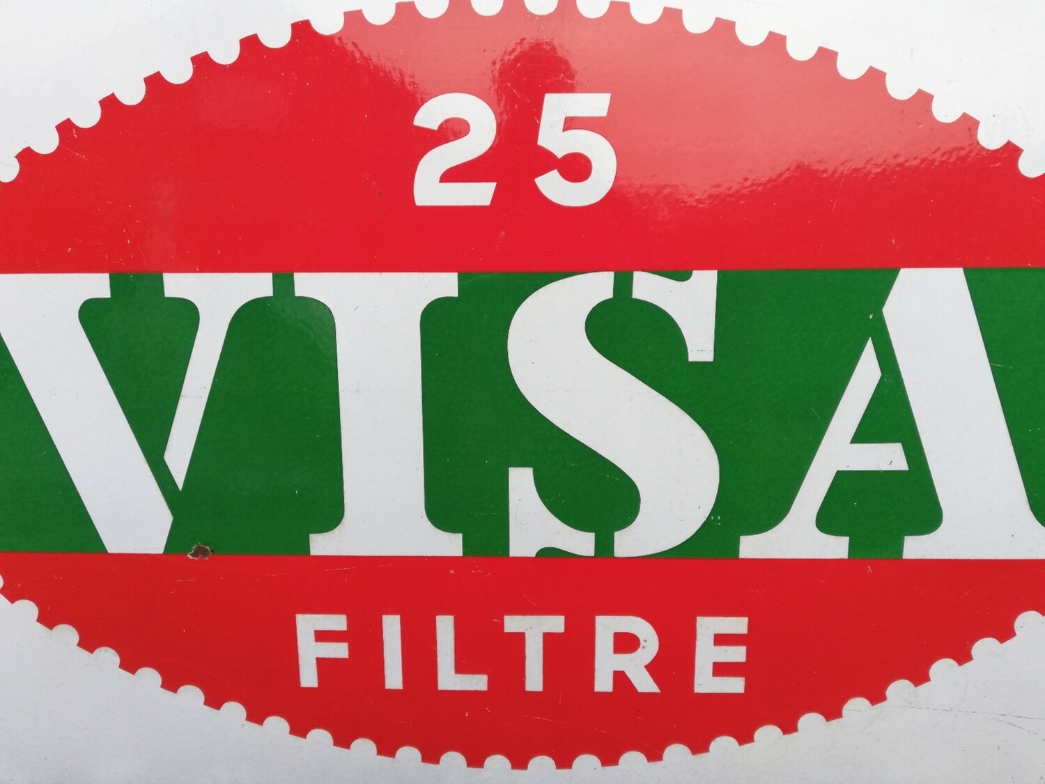 Emaille bord VISA sigaretten, 1961