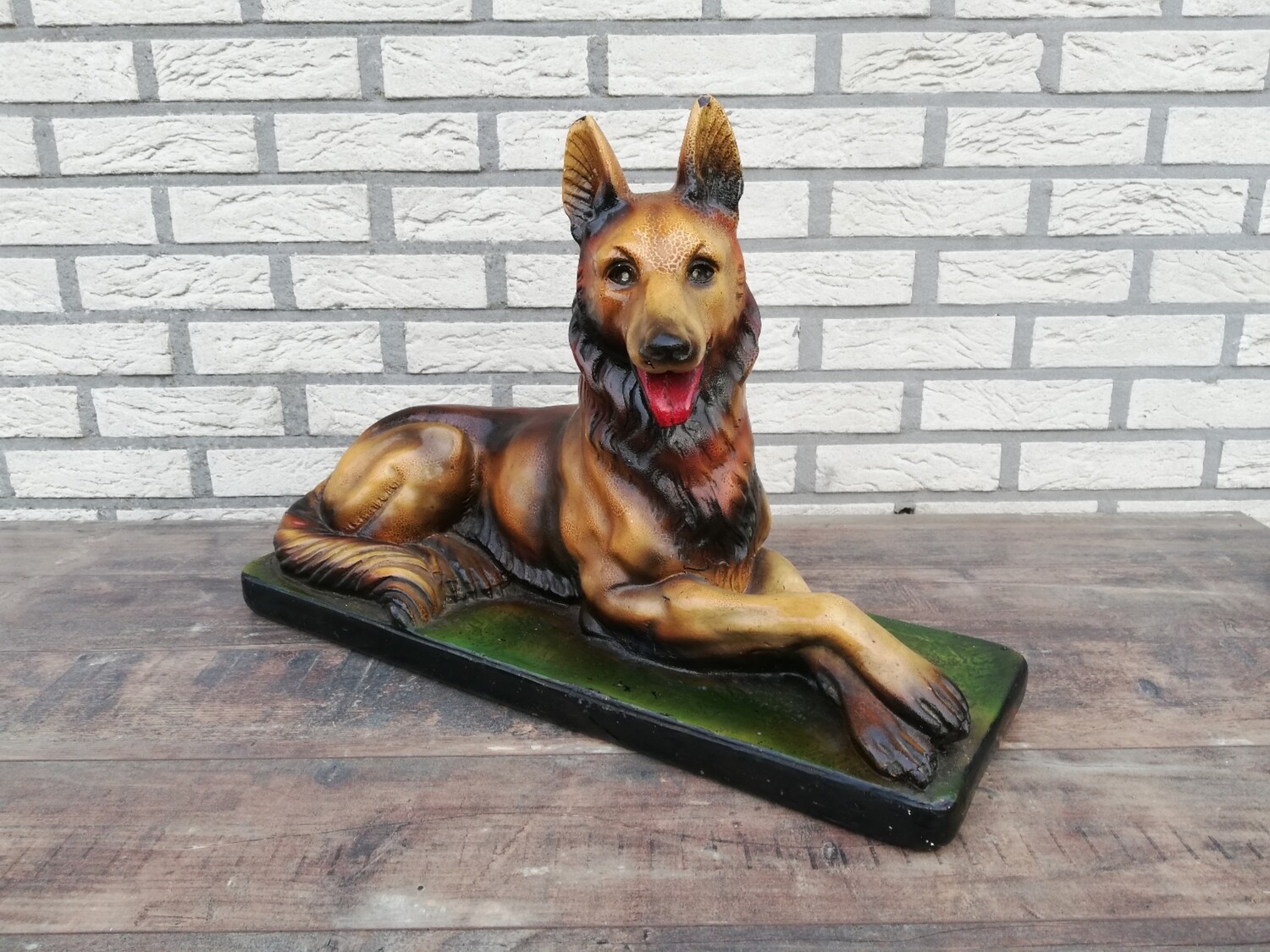Gipsen beeld herdershond 1940's