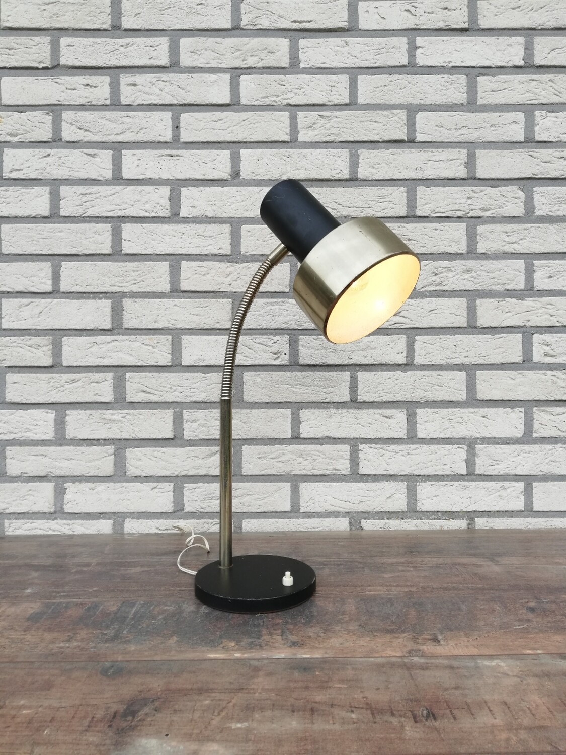 Grote bureaulamp zwart / metaal