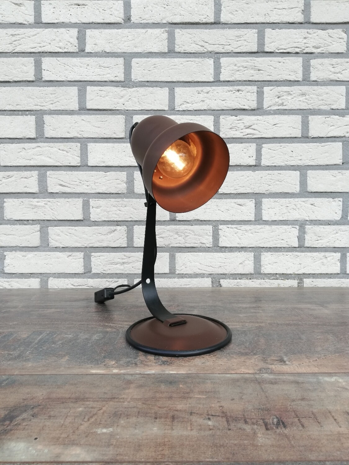 Vintage bureaulamp bruin