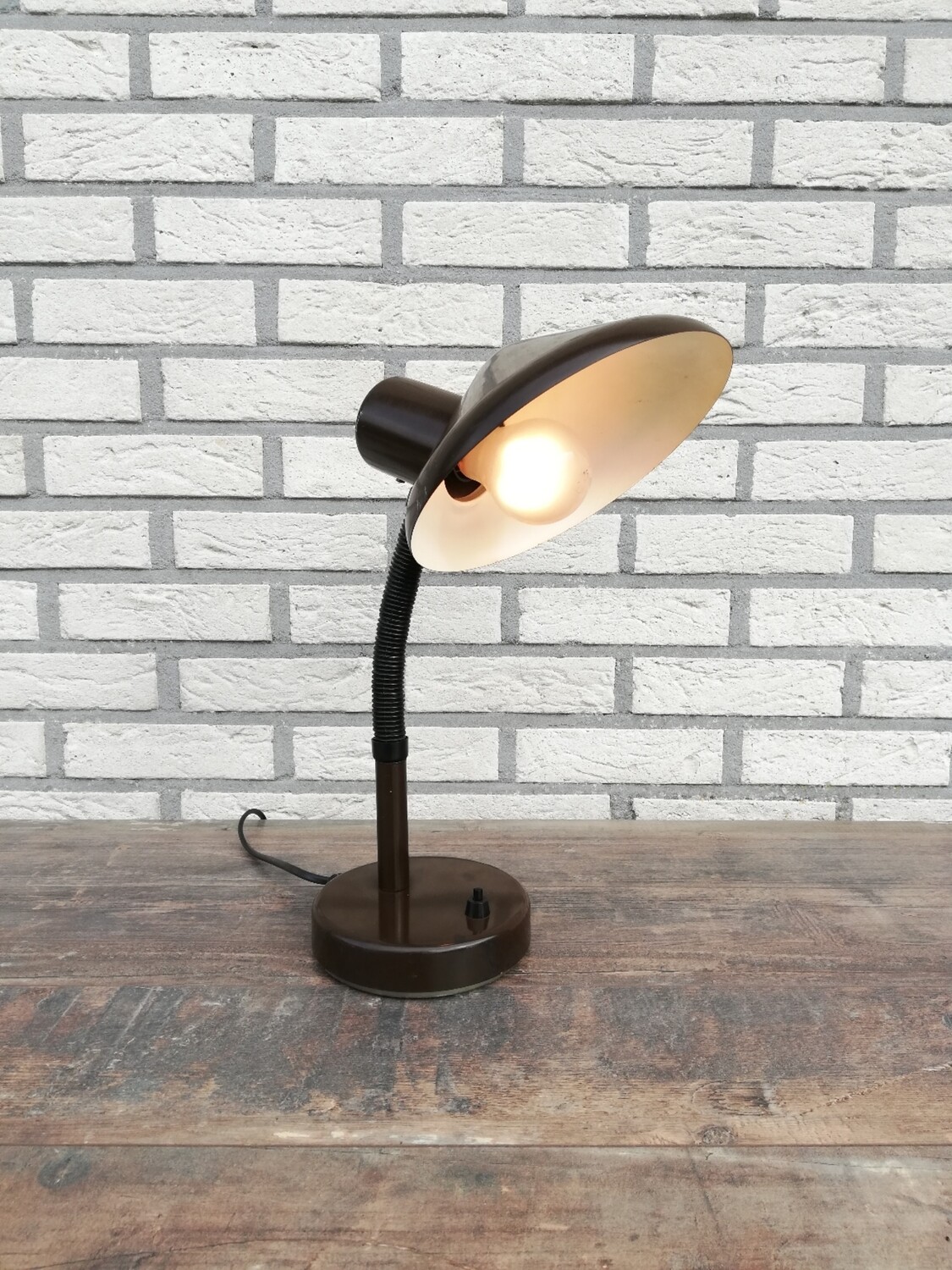 Vintage bureaulamp bruin