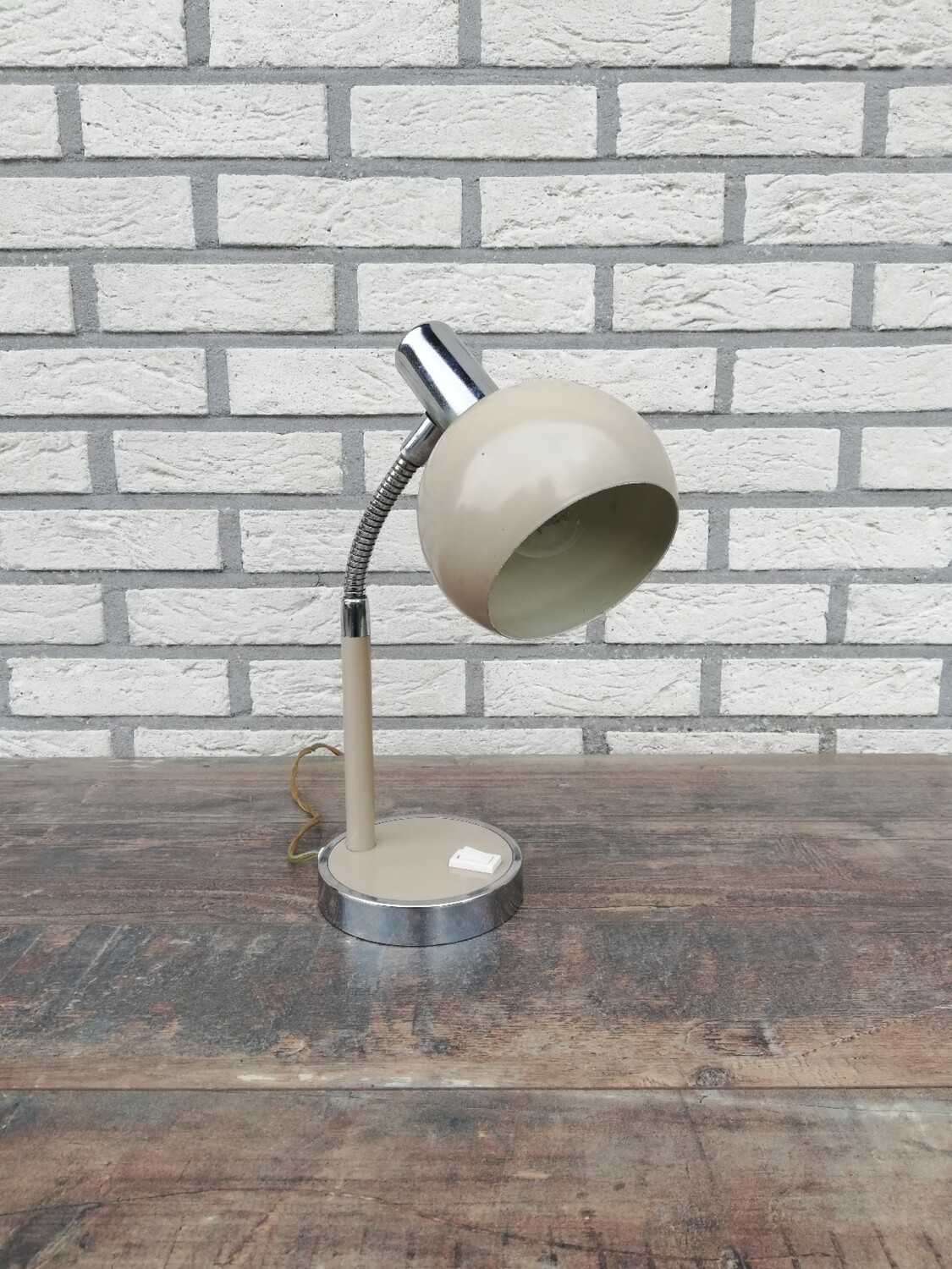 Vintage bol bureaulampje taupe