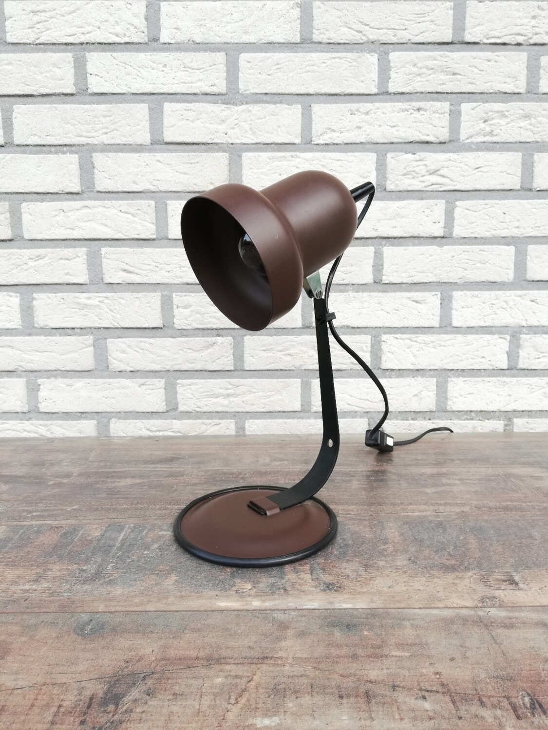 Vintage bureaulamp bruin