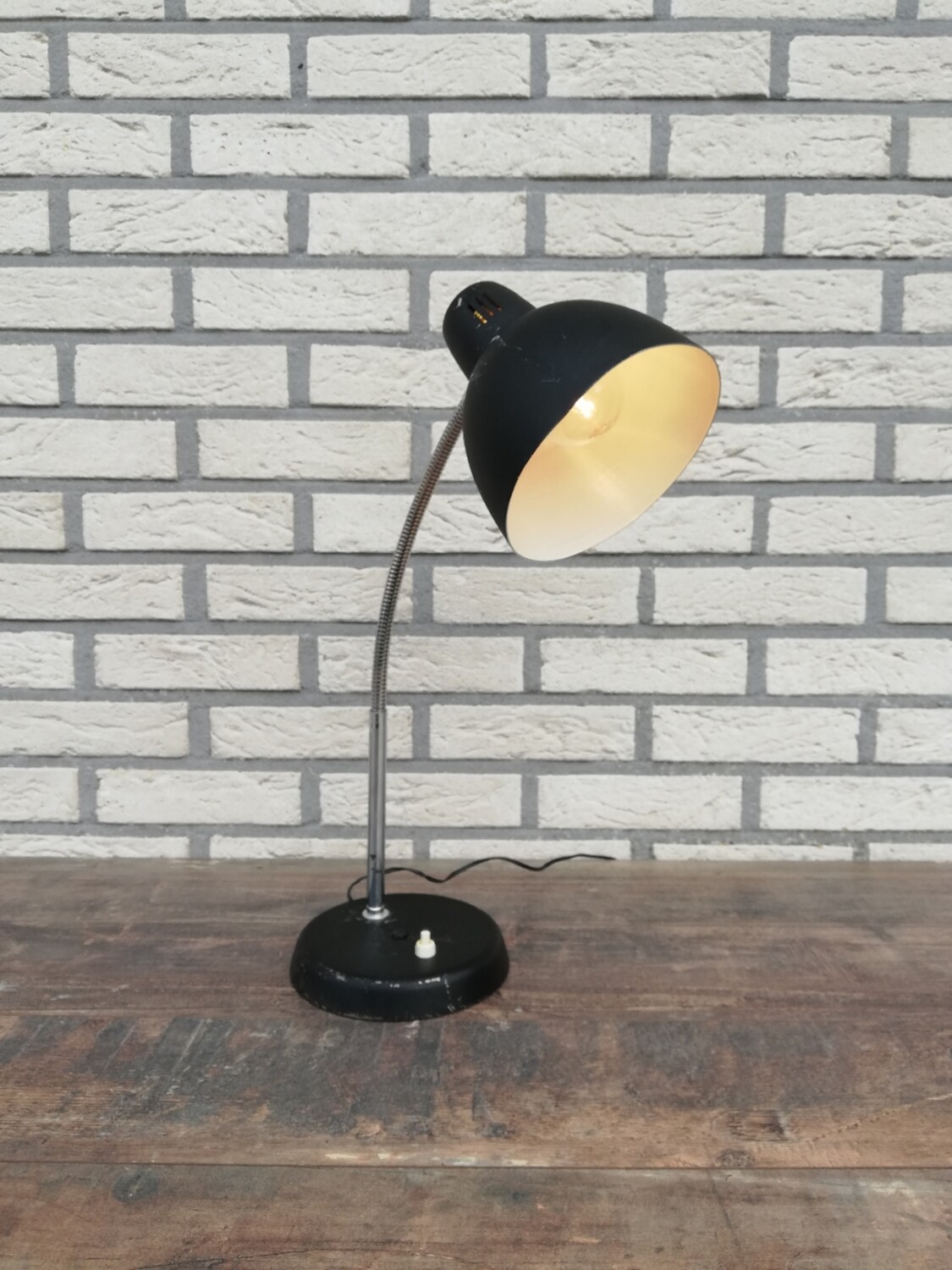 Vintage bureaulamp zwart