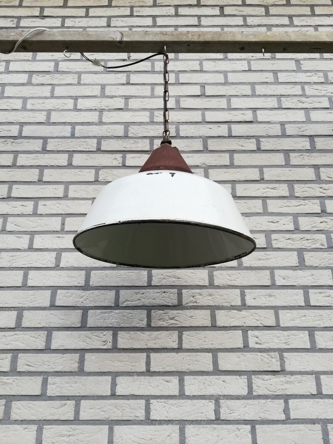 Emaille hanglamp wit