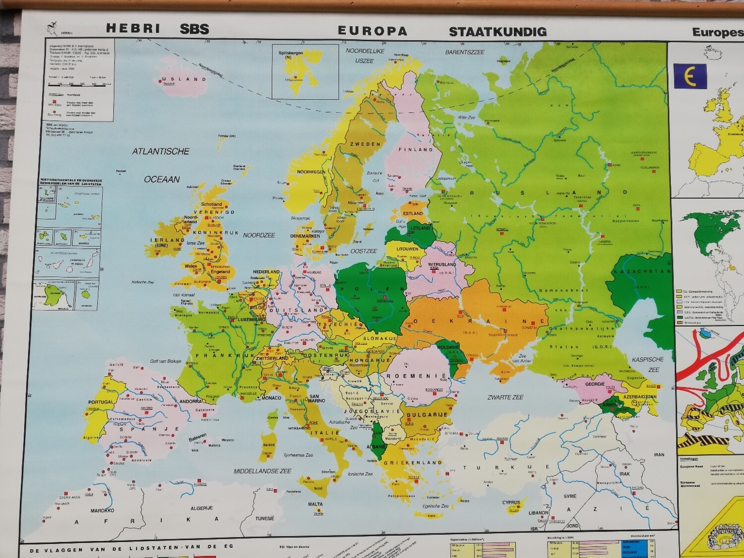 Schoolkaart - Europa staatkundig (dubbelzijdig)