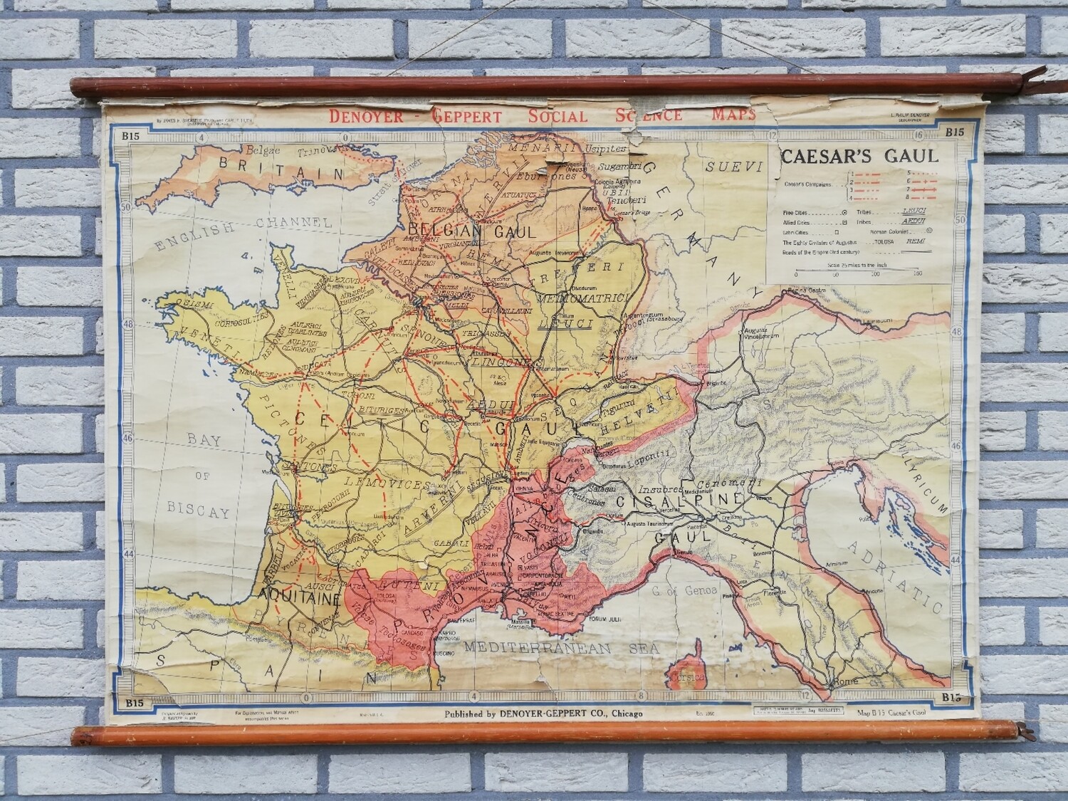 Schoolkaart (ENG) - Caesar's Gallië