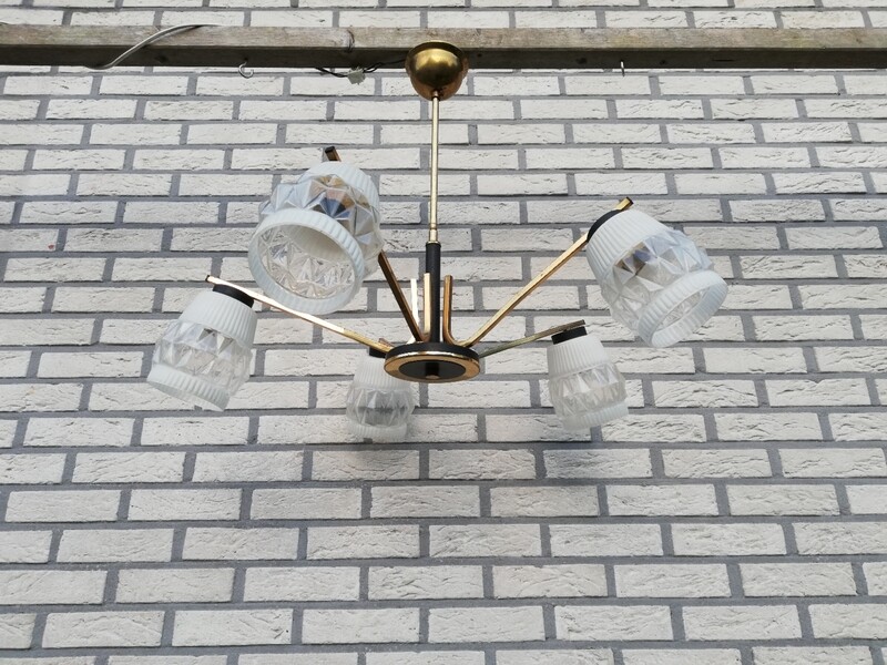 Vintage hanglamp 5 armen