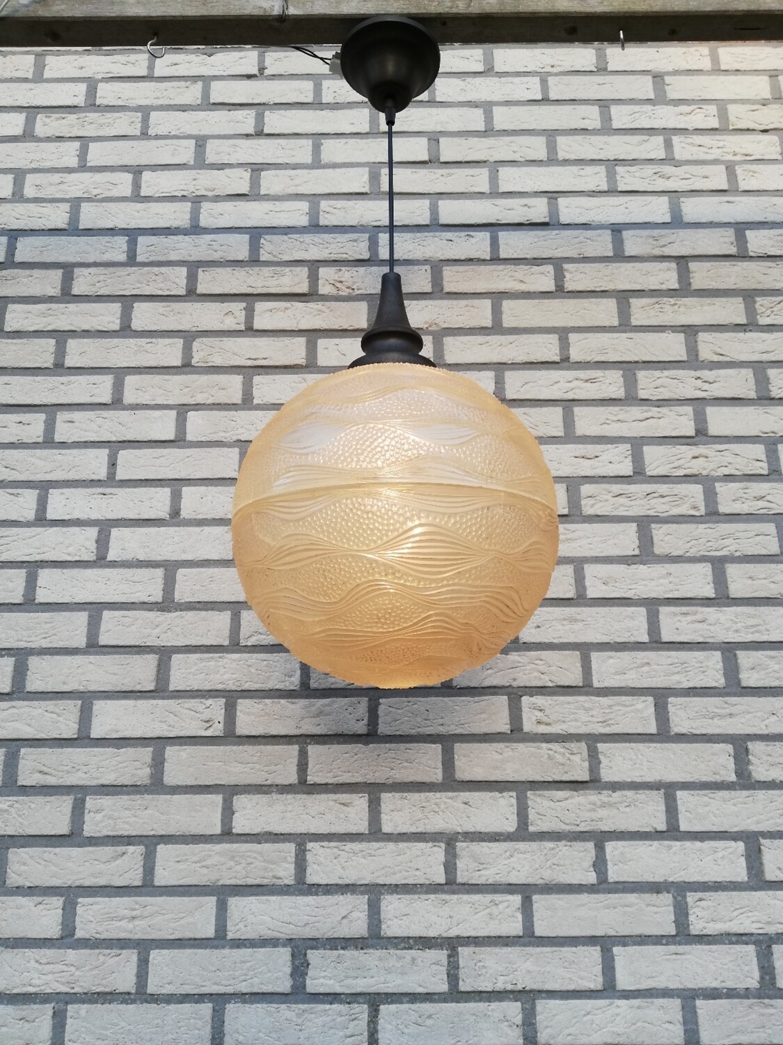 Vintage hanglamp kunststof bol
