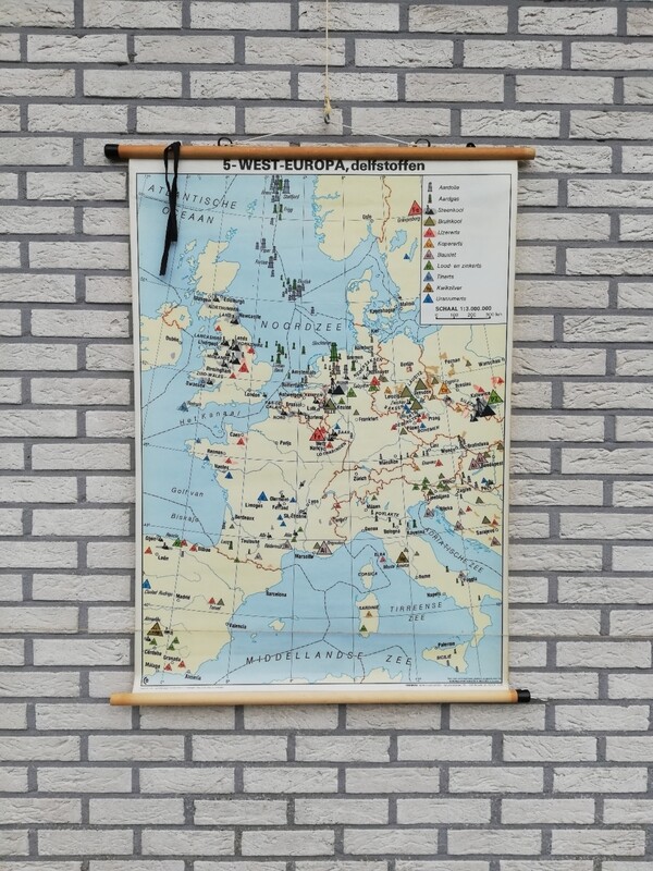 Schoolkaart -West Europa delfstoffen