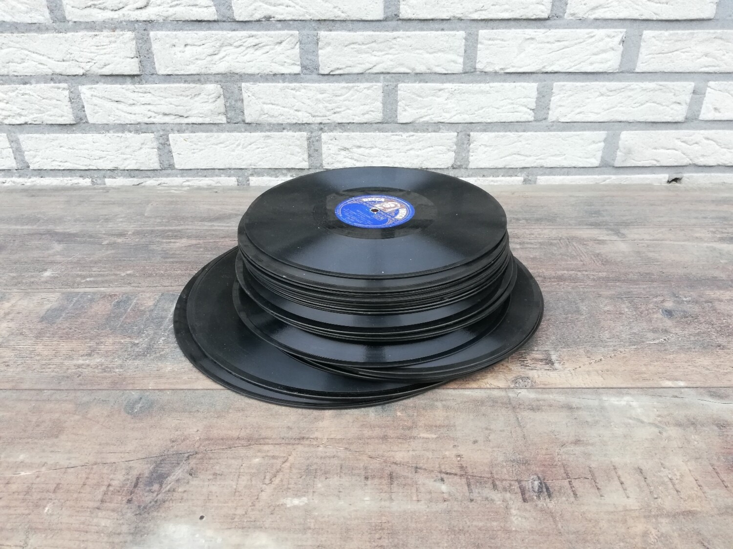 Stapel grammofoon platen