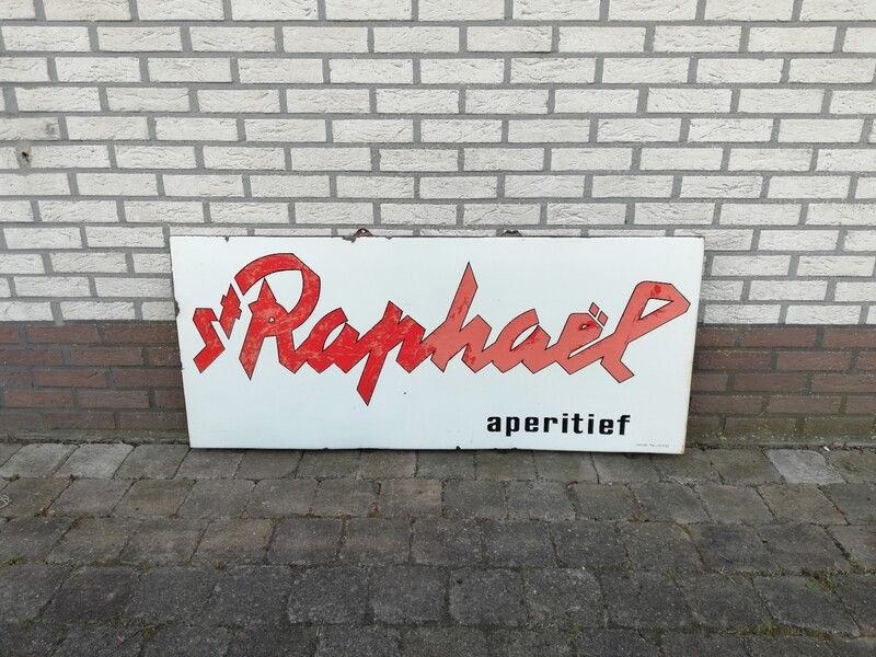 Emaille bord St Raphaël aperitief, 1963