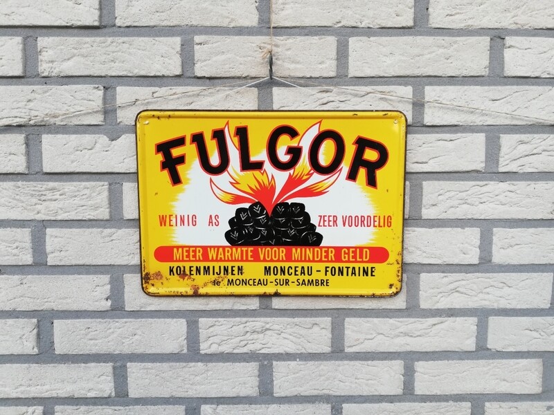 Blikken reclamebord Fulgor kolen, 1966