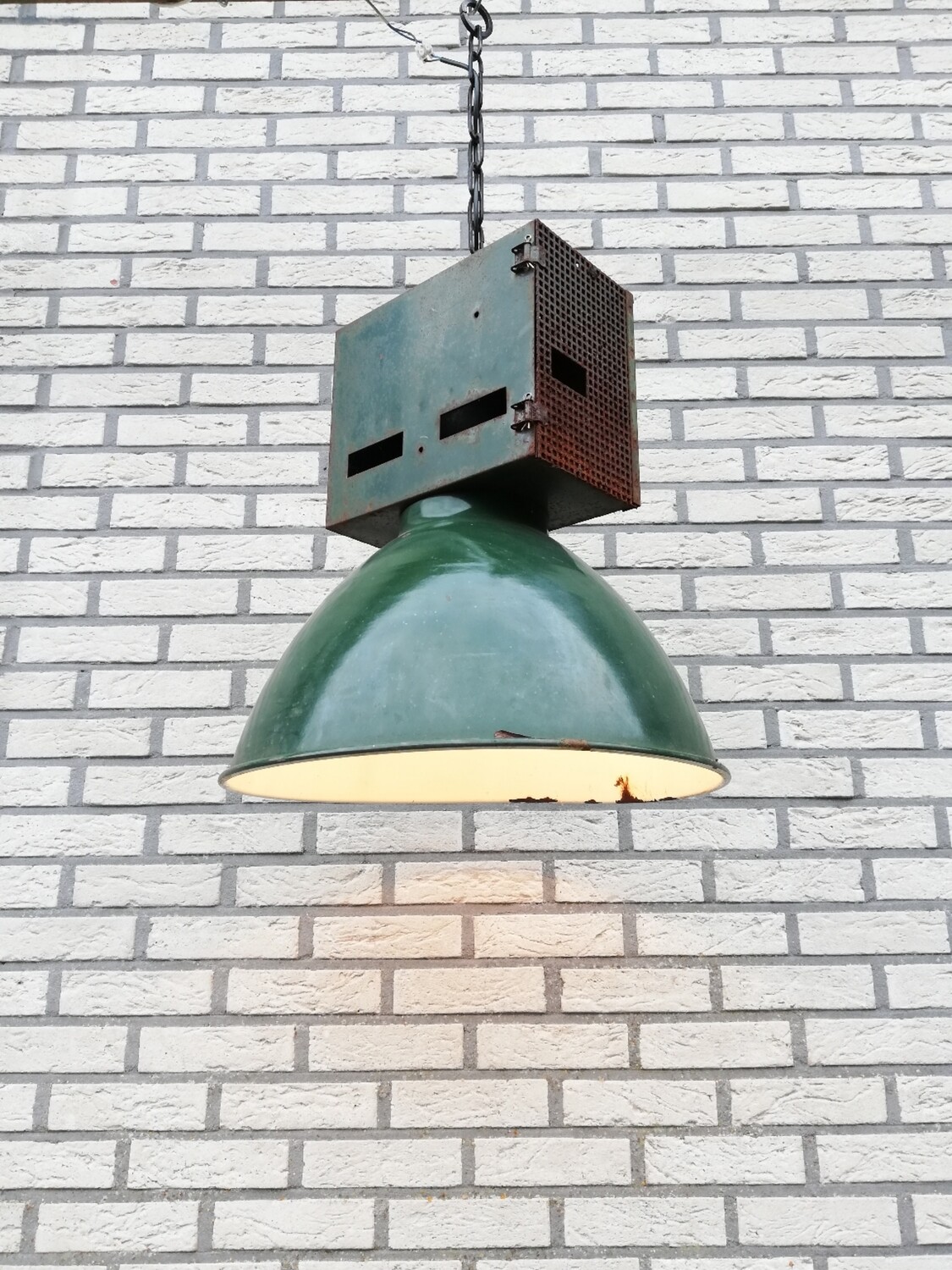 Grote Industriële emaille hanglamp