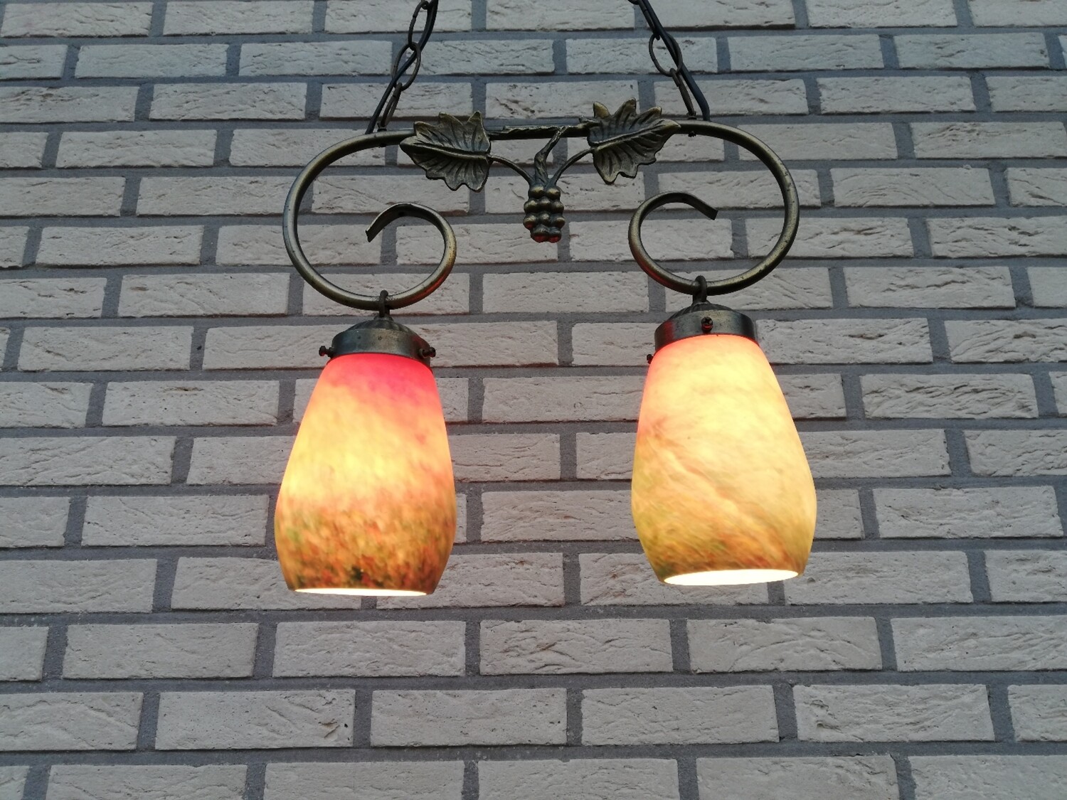 Glaspasta hanglamp 2 kelken