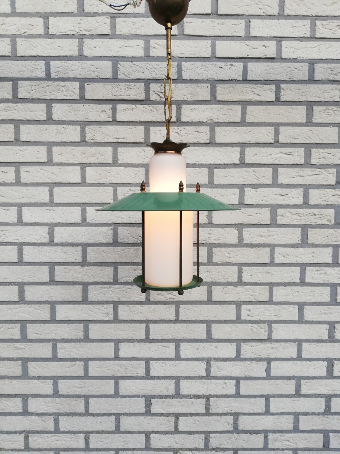 Mid century hal lamp pastel groen