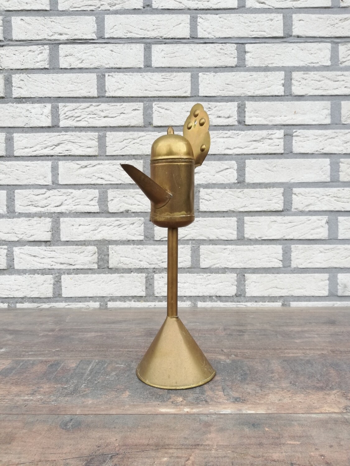 Antique brass oil lamp