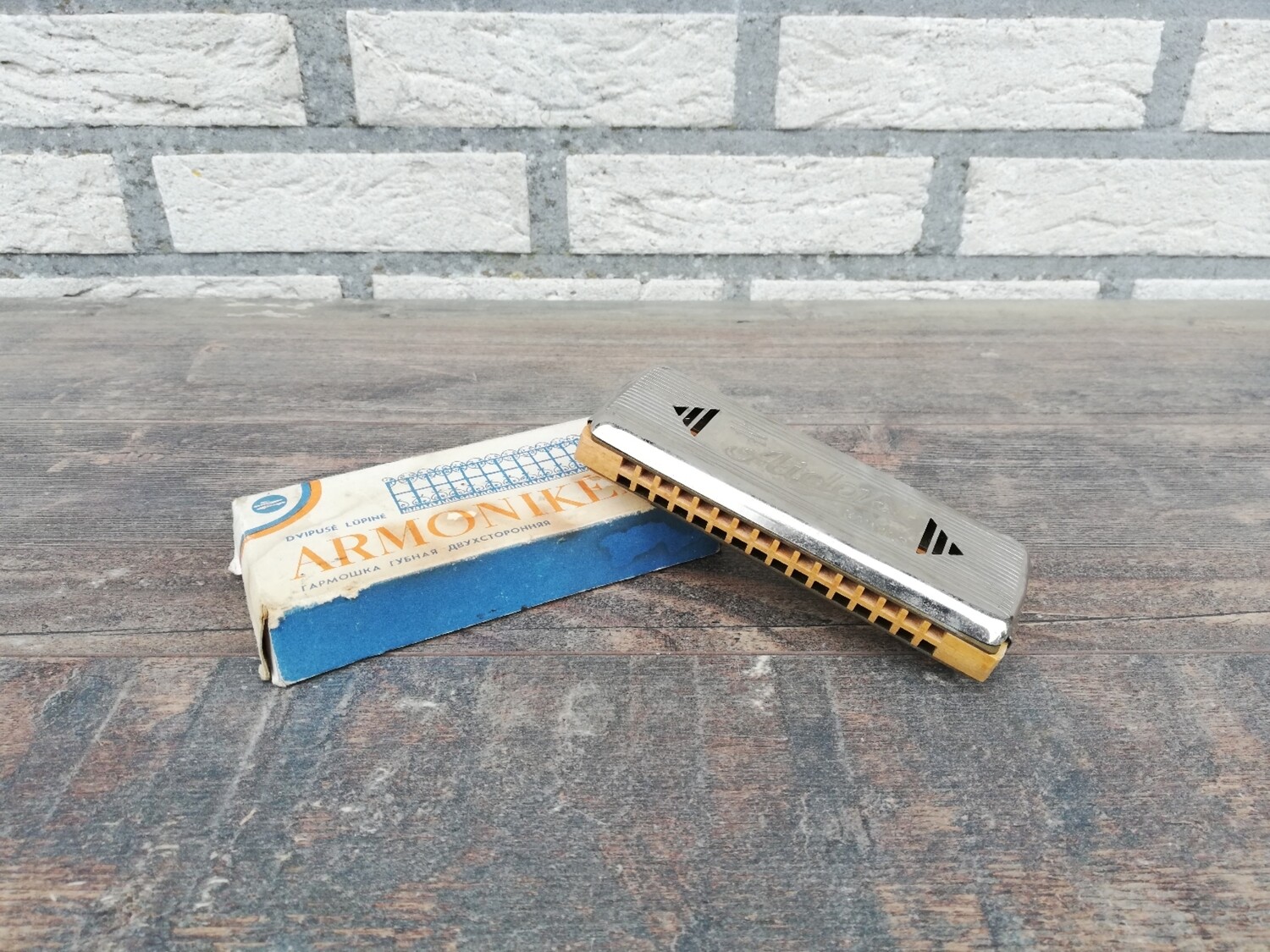 Old foreign harmonica