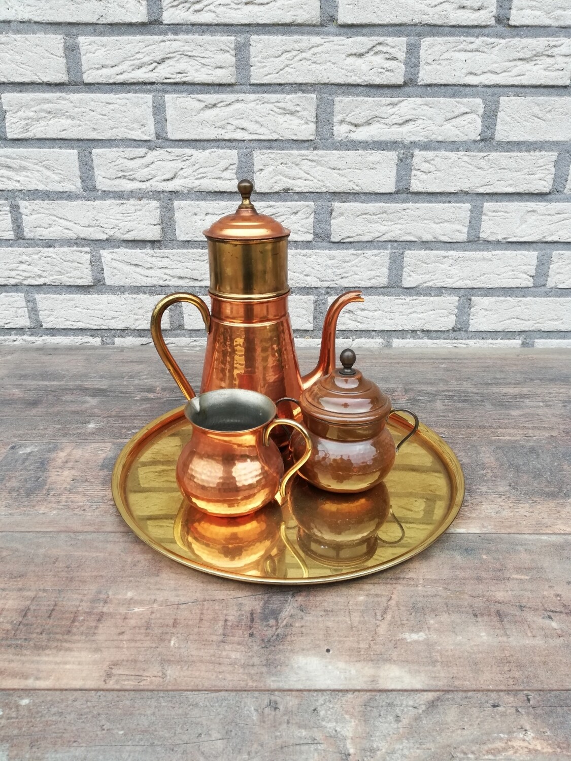 Old copper coffee set