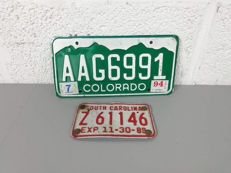 2 american registration plates