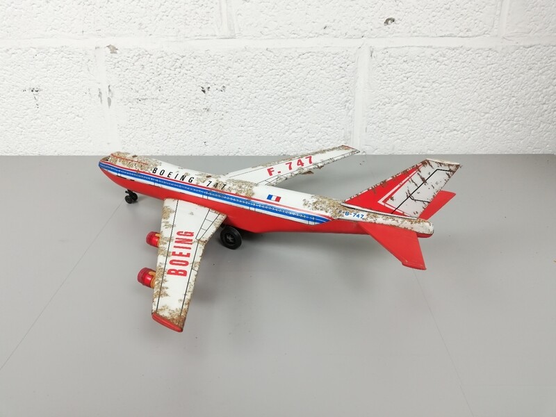 Blikken speelgoed vliegtuig Boeiing F-747