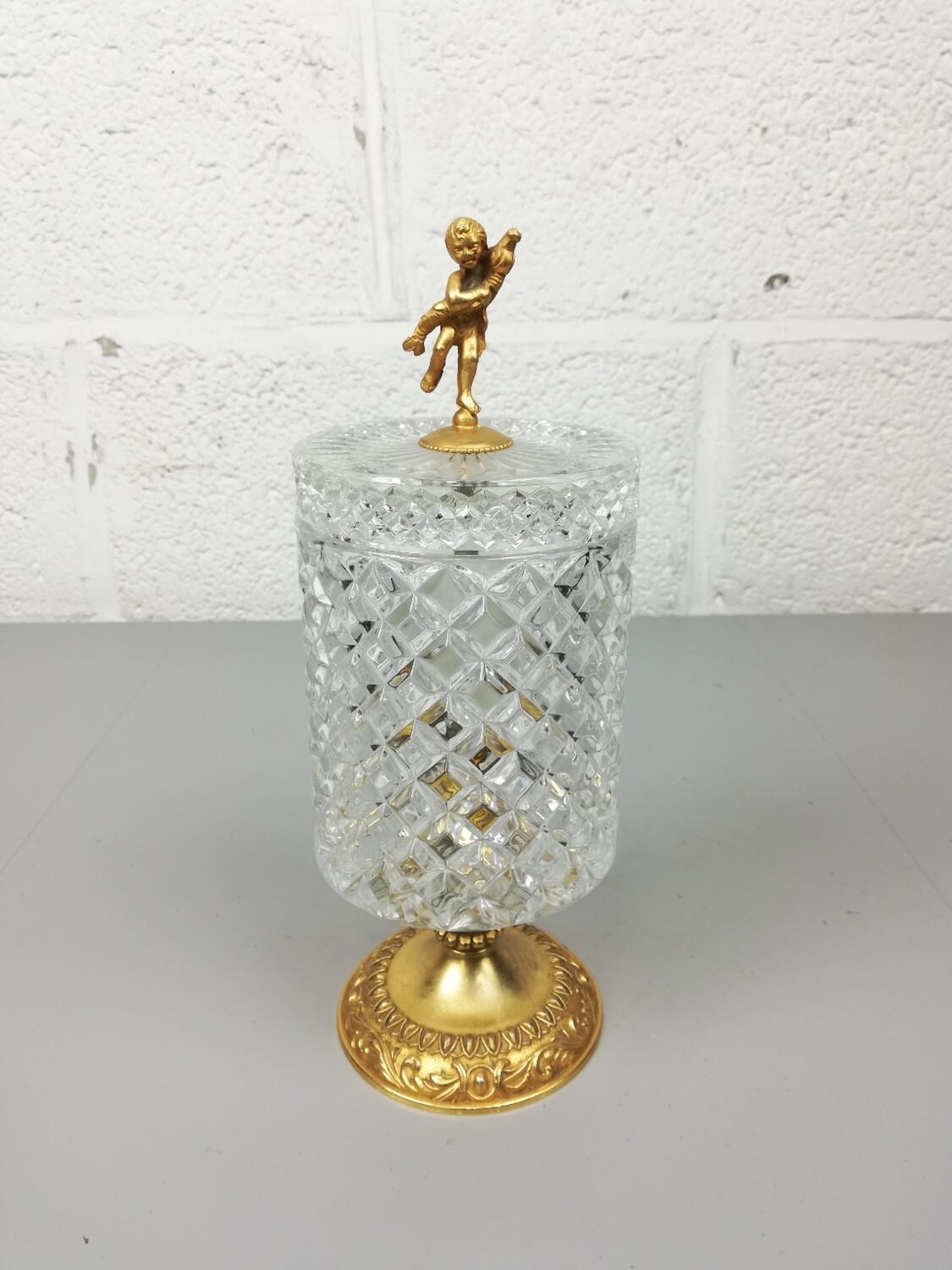 crystal table lamp with angel