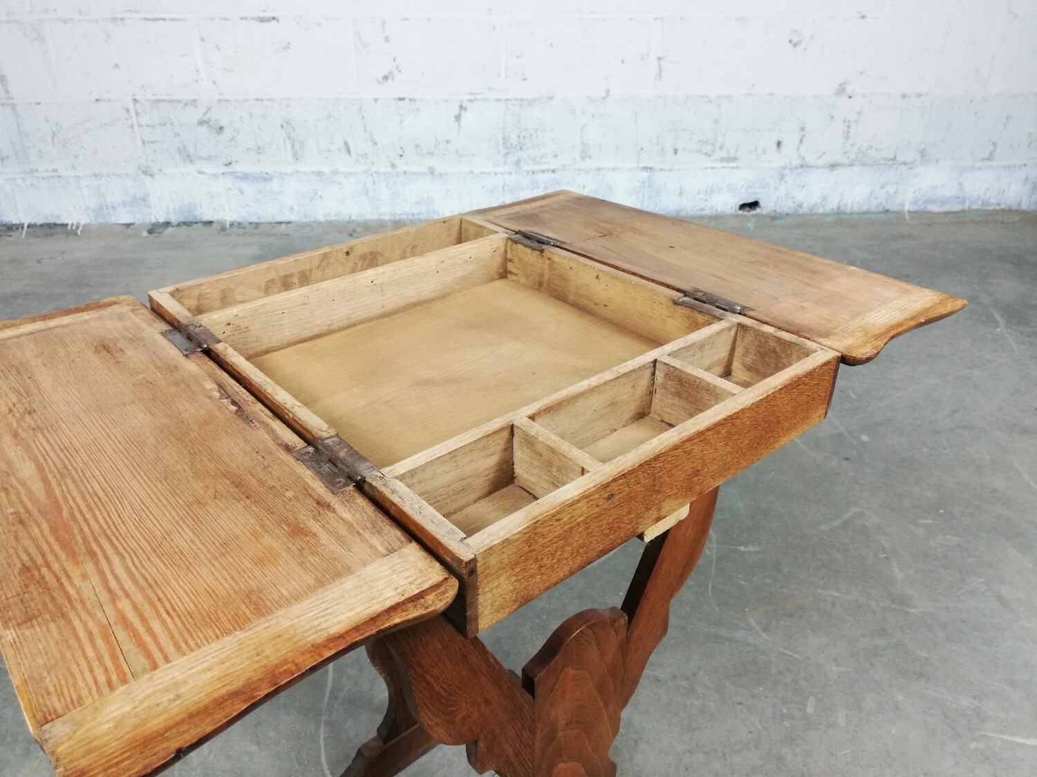 unique oak wooden sewing table