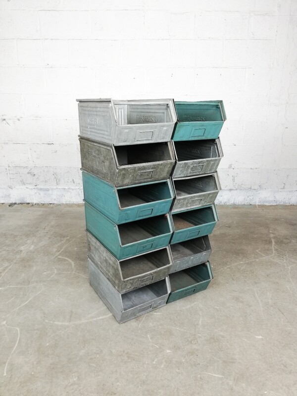 12 industrial stacking bins