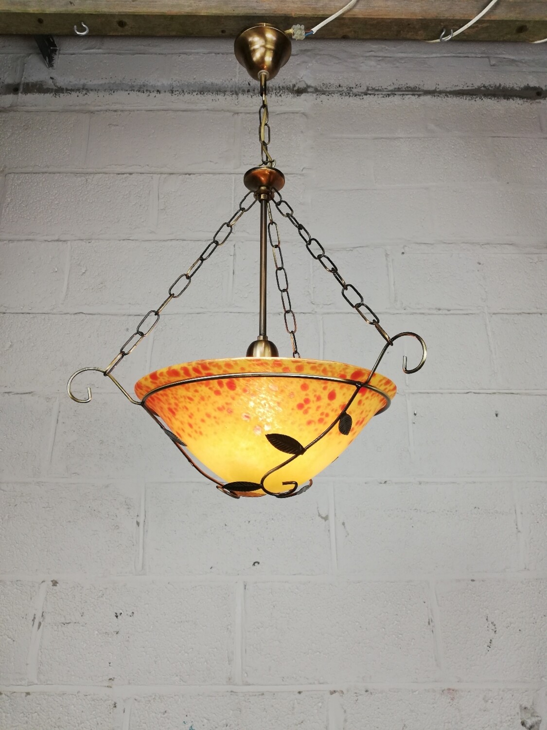 yellow/orange glasspaste pendant lamp
