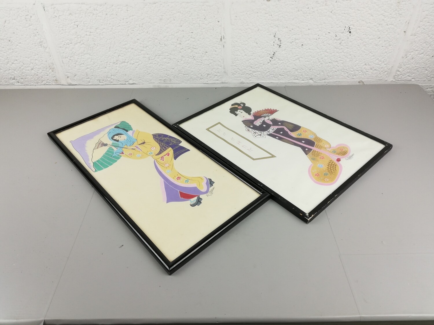 2 vintage Geisha drwaings 1965