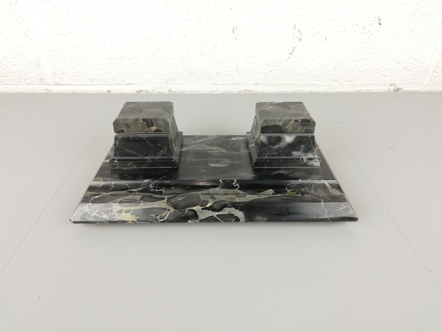 Antique marble ink stand