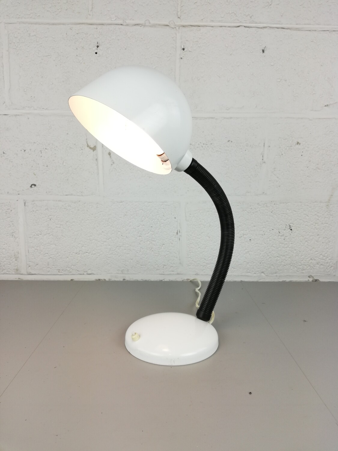 Vintage large black &amp; white desk lamp