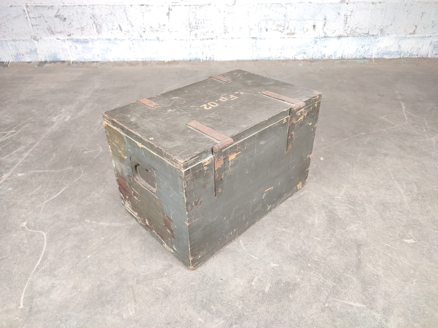 Old wooden army box