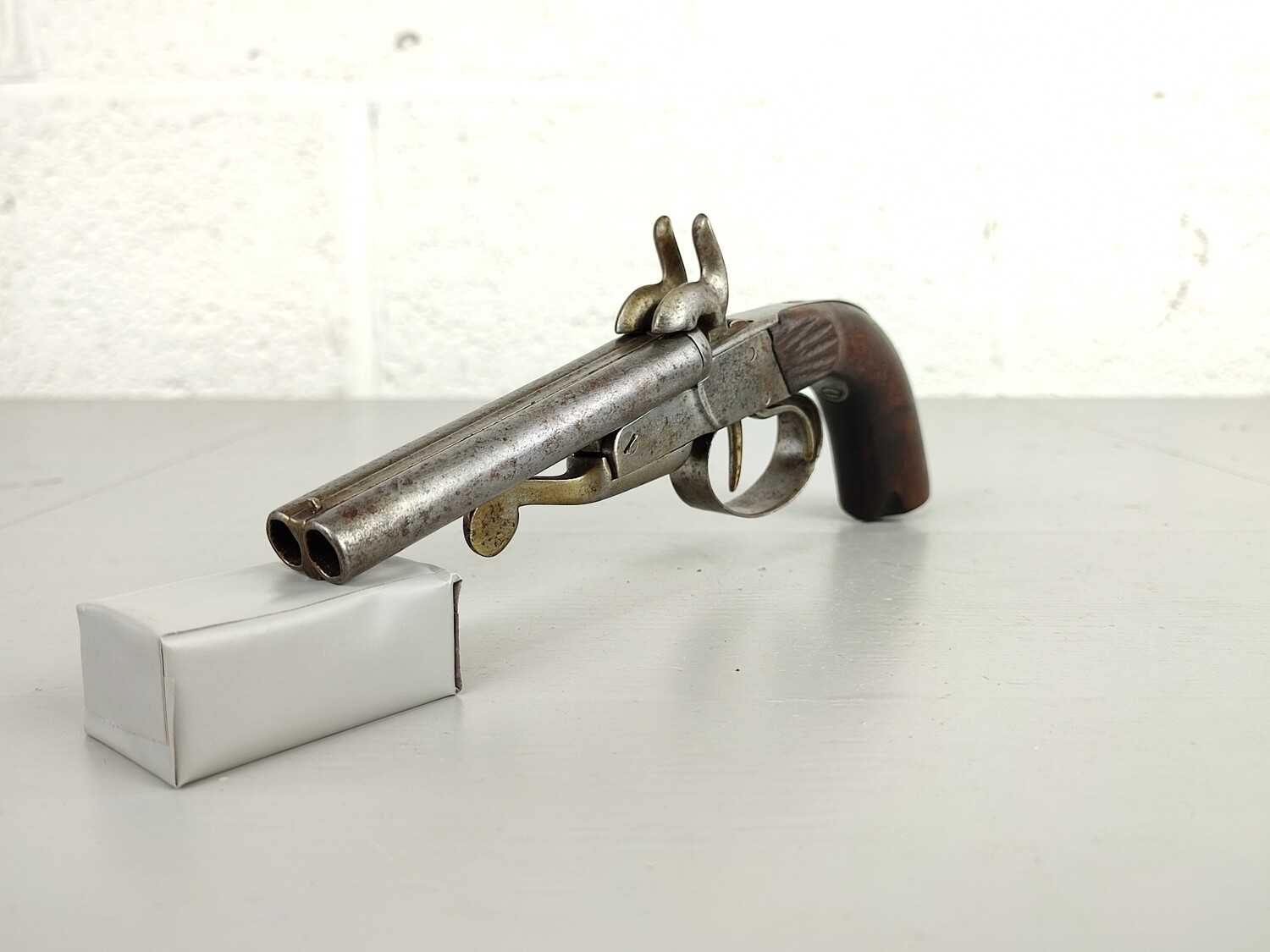 Antiek tweeloop pistool, Ca. 1820's