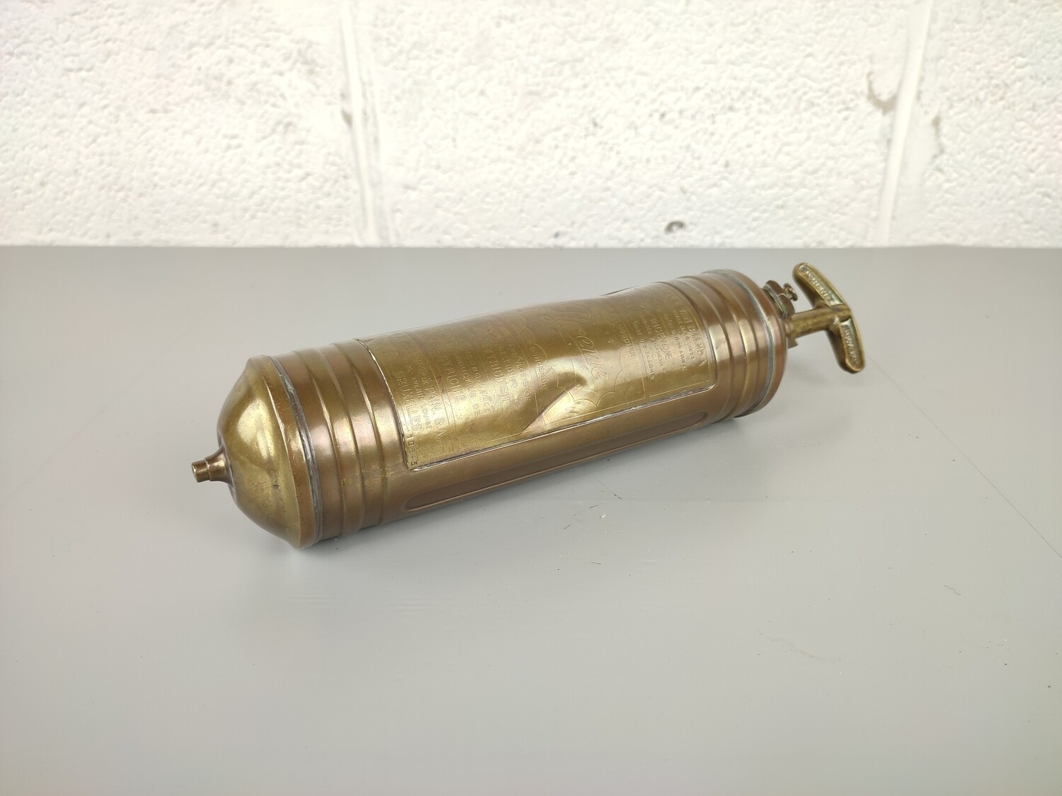 Old brass fire extinguisher