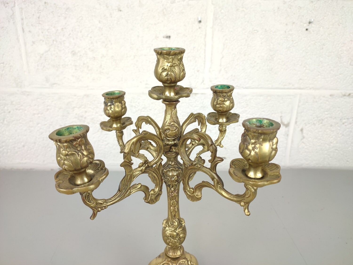 4-arm brass candlestick