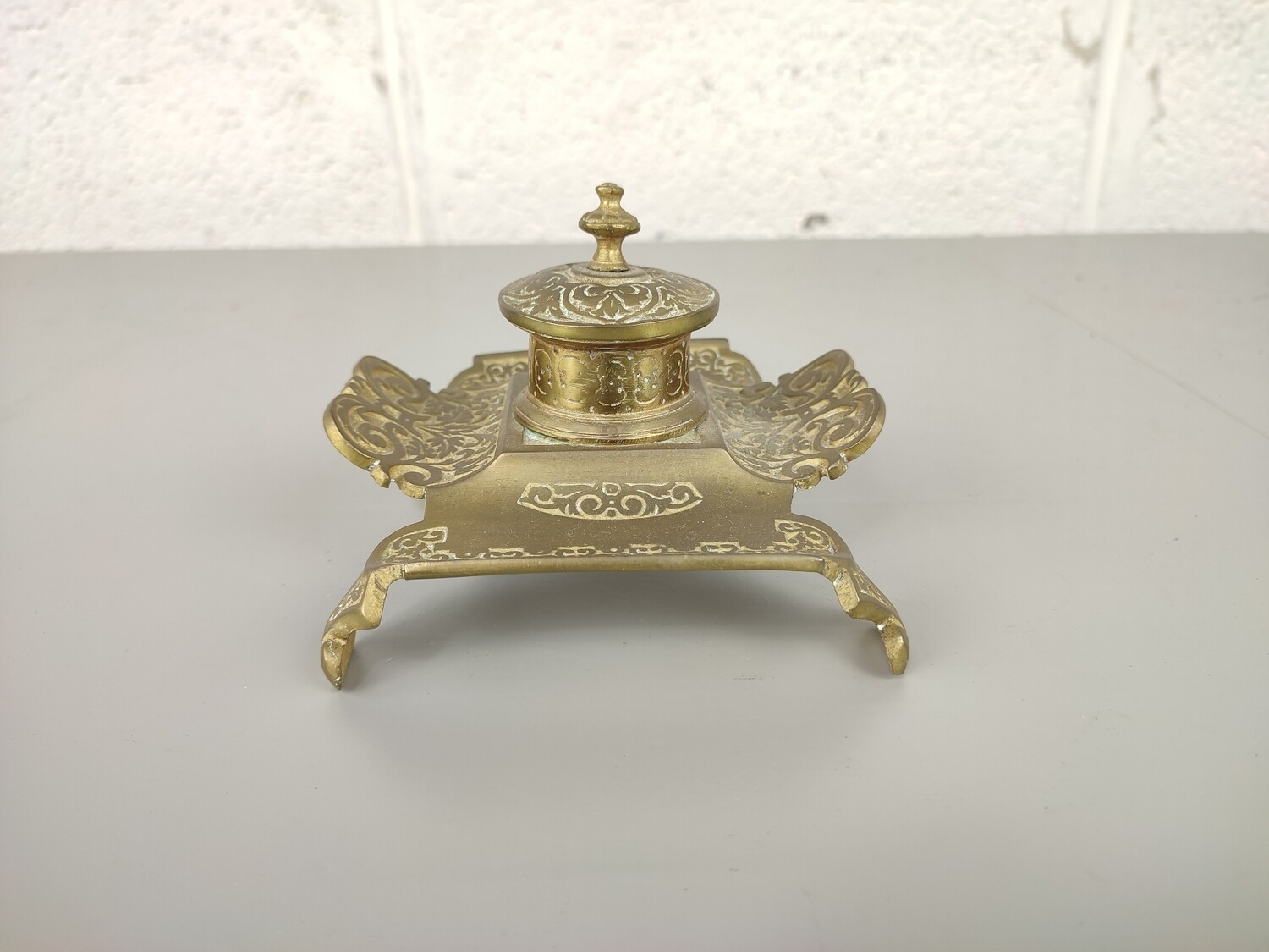 Brass inkstand