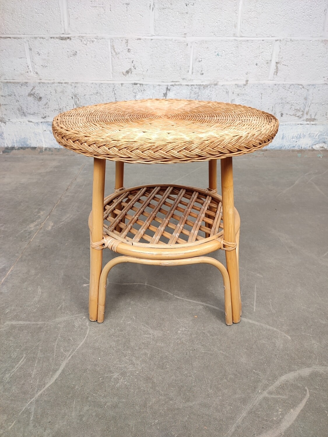Rattan side table