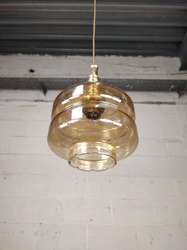 Vintage gerookt glazen hanglampje