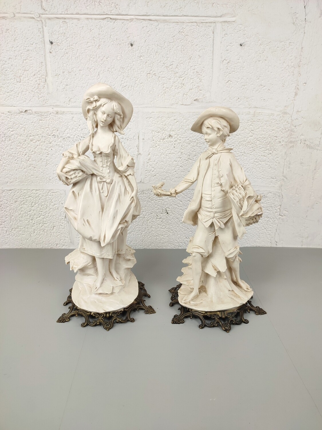 Pair of large white statues